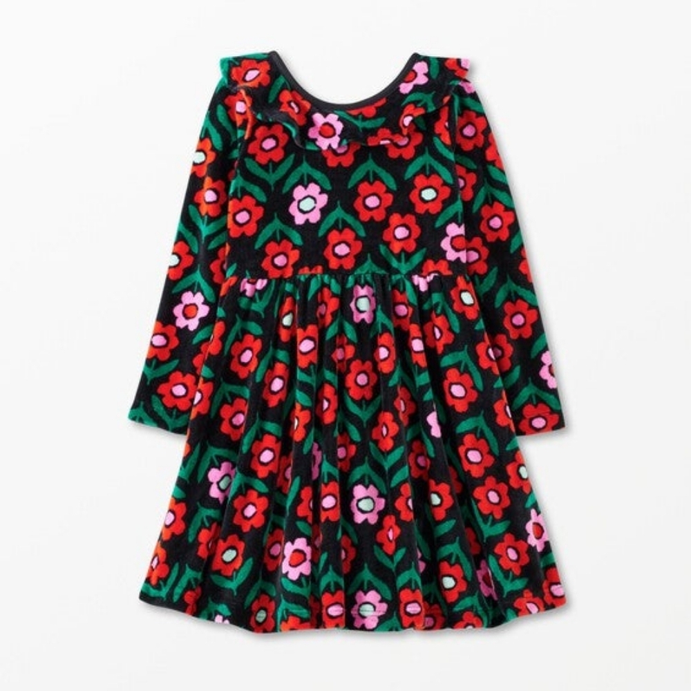 Hanna Andersson Long Sleeve Velour Skater‎ Dress